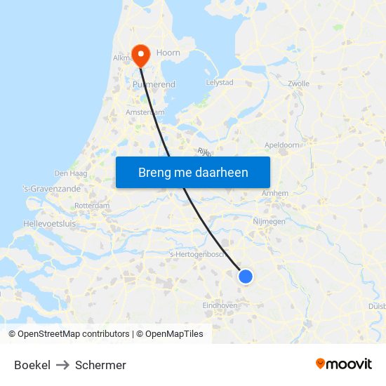 Boekel to Schermer map