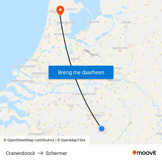 Cranendonck to Schermer map