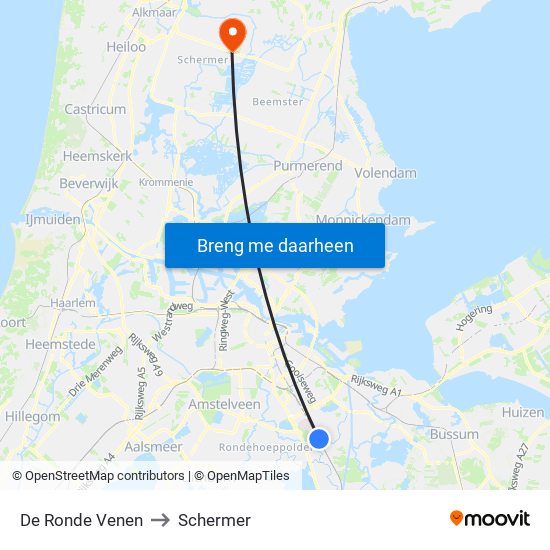 De Ronde Venen to Schermer map