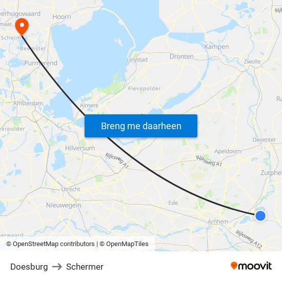 Doesburg to Schermer map