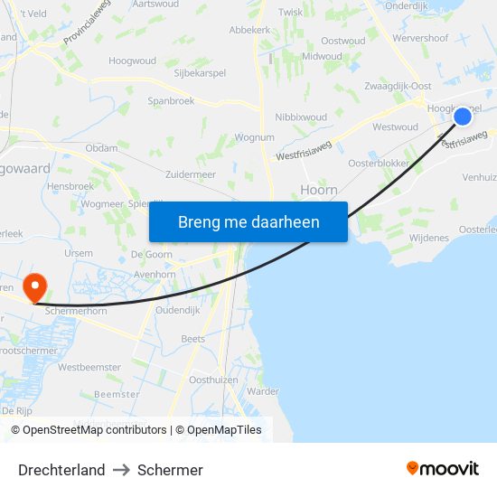 Drechterland to Schermer map