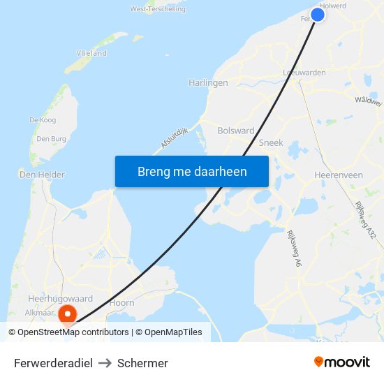 Ferwerderadiel to Schermer map