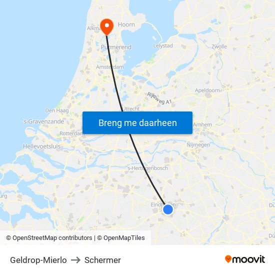 Geldrop-Mierlo to Schermer map