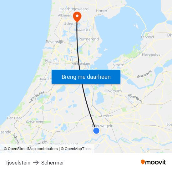 Ijsselstein to Schermer map