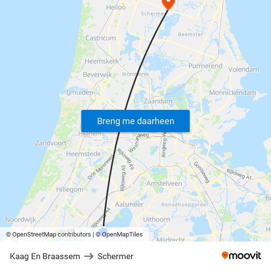 Kaag En Braassem to Schermer map