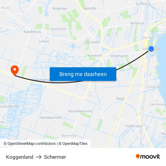 Koggenland to Schermer map