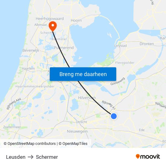 Leusden to Schermer map