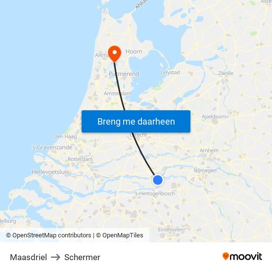 Maasdriel to Schermer map