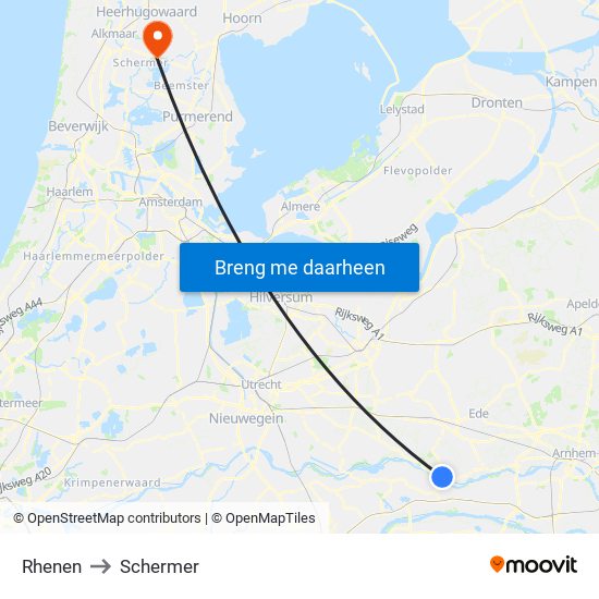 Rhenen to Schermer map