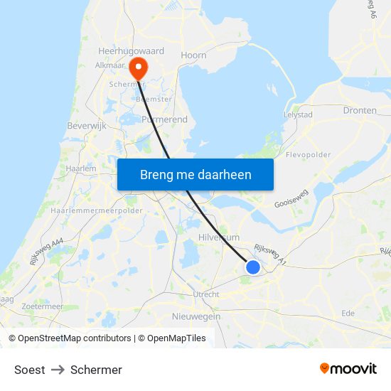 Soest to Schermer map