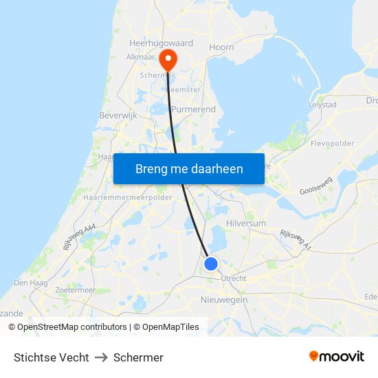 Stichtse Vecht to Schermer map