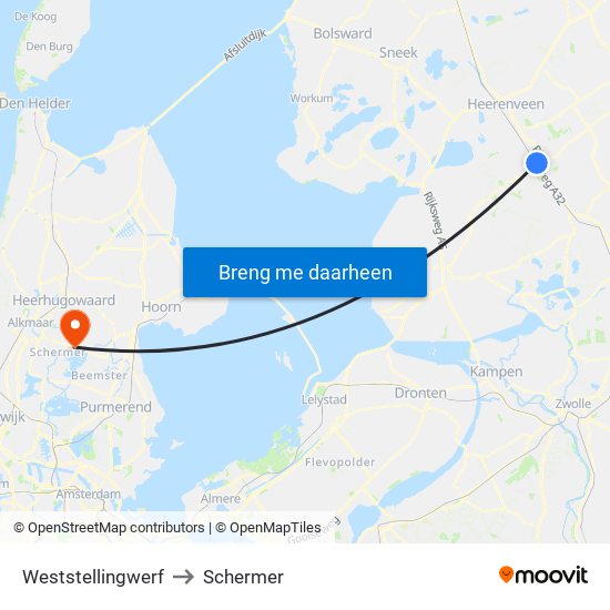 Weststellingwerf to Schermer map