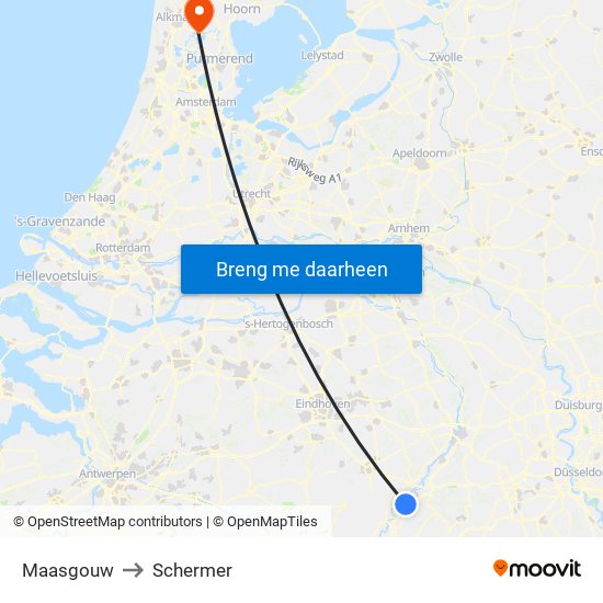 Maasgouw to Schermer map