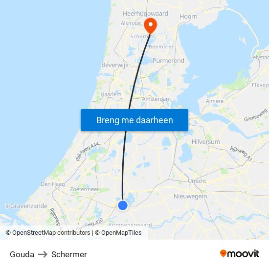 Gouda to Schermer map