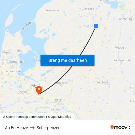 Aa En Hunze to Scherpenzeel map