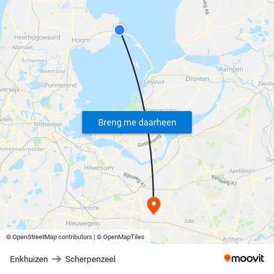 Enkhuizen to Scherpenzeel map