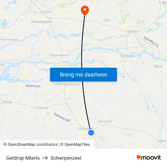 Geldrop-Mierlo to Scherpenzeel map