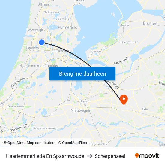 Haarlemmerliede En Spaarnwoude to Scherpenzeel map
