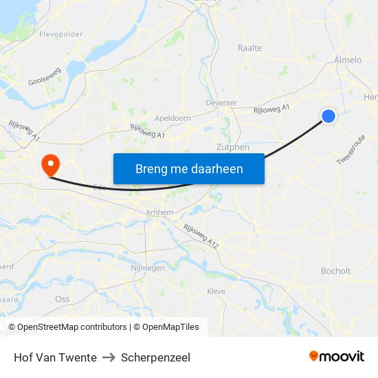 Hof Van Twente to Scherpenzeel map
