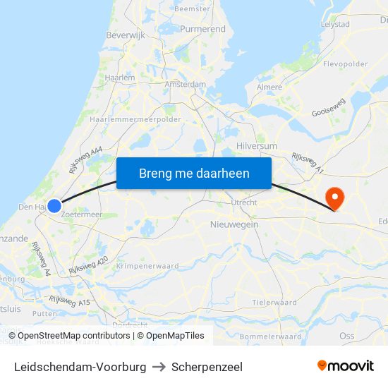 Leidschendam-Voorburg to Scherpenzeel map