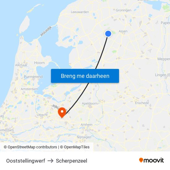 Ooststellingwerf to Scherpenzeel map