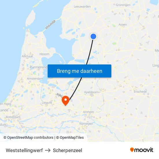 Weststellingwerf to Scherpenzeel map