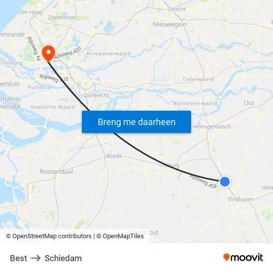 Best to Schiedam map