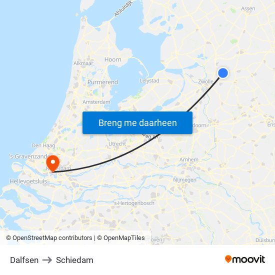 Dalfsen to Schiedam map