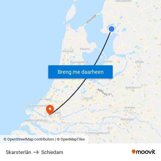 Skarsterlân to Schiedam map