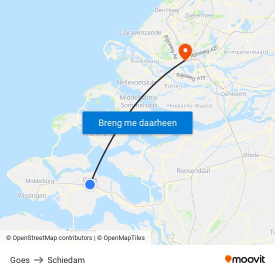 Goes to Schiedam map
