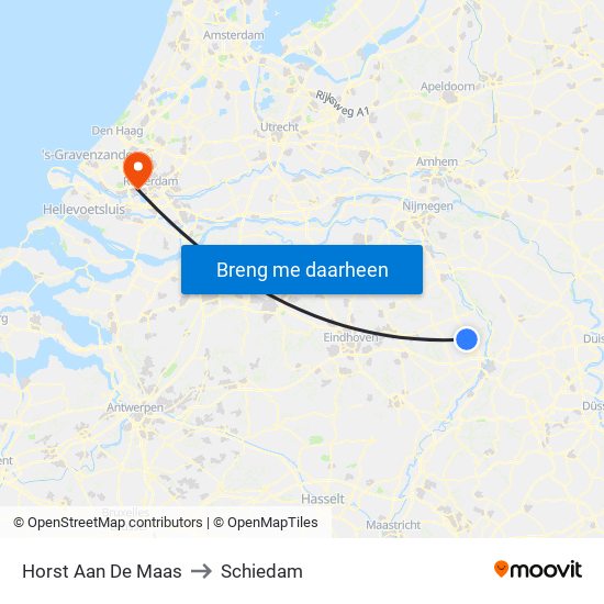 Horst Aan De Maas to Schiedam map