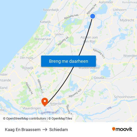 Kaag En Braassem to Schiedam map