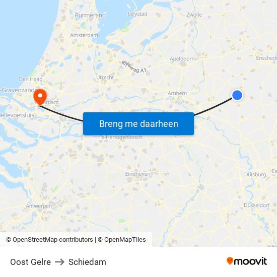 Oost Gelre to Schiedam map