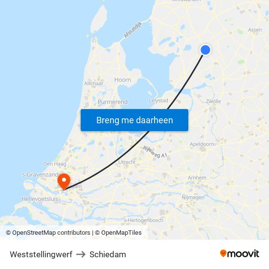 Weststellingwerf to Schiedam map