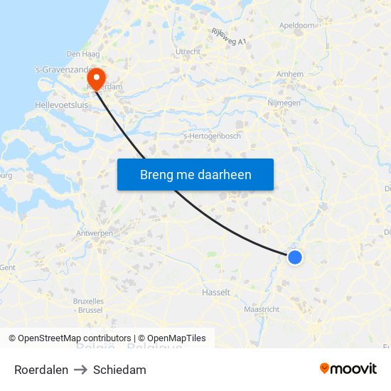 Roerdalen to Schiedam map