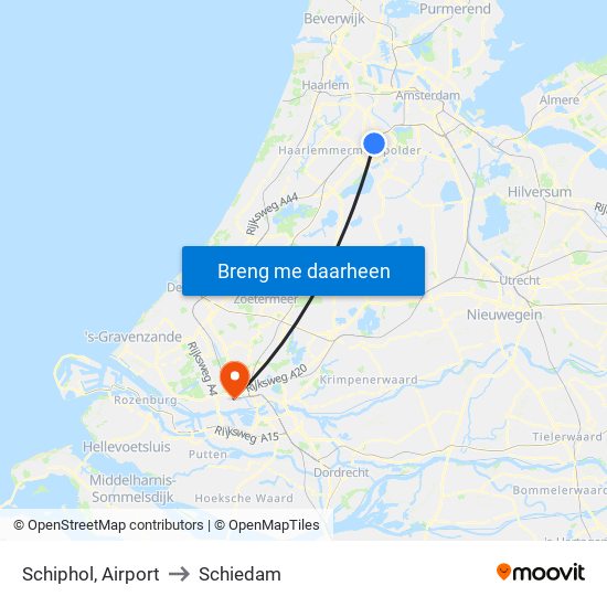 Schiphol, Airport to Schiedam map