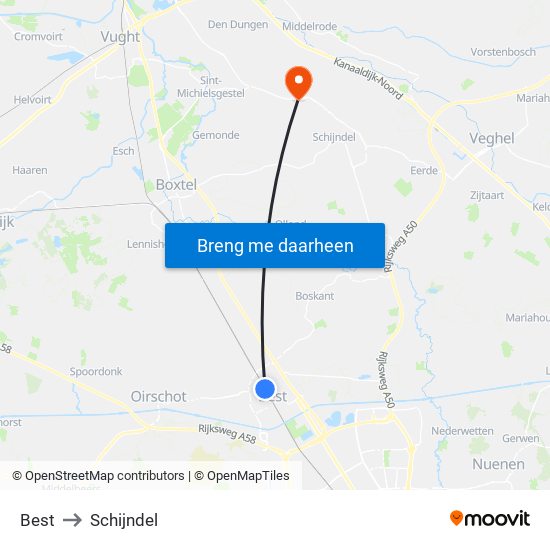 Best to Schijndel map
