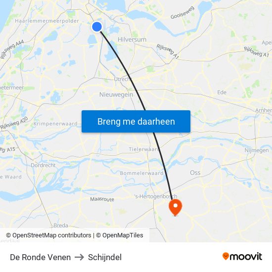 De Ronde Venen to Schijndel map