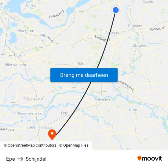 Epe to Schijndel map