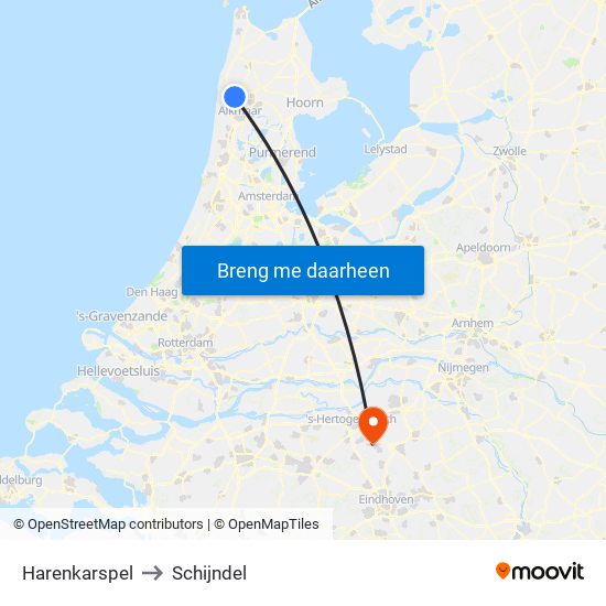 Harenkarspel to Schijndel map