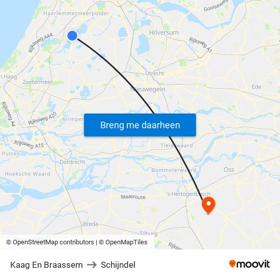 Kaag En Braassem to Schijndel map
