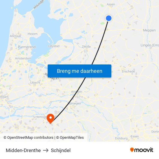 Midden-Drenthe to Schijndel map