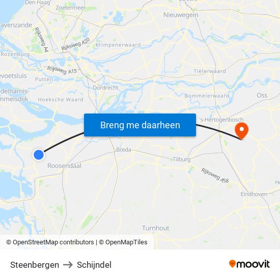 Steenbergen to Schijndel map
