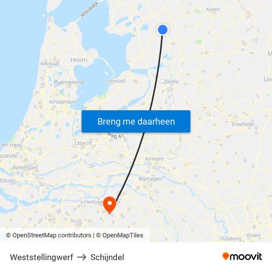 Weststellingwerf to Schijndel map