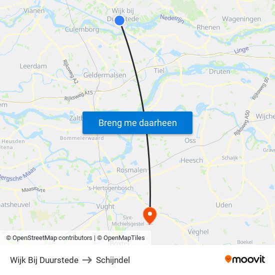 Wijk Bij Duurstede to Schijndel map