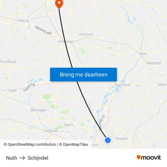 Nuth to Schijndel map