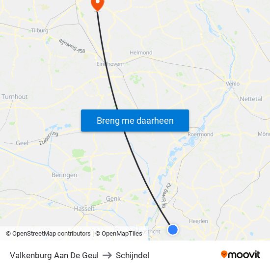 Valkenburg Aan De Geul to Schijndel map