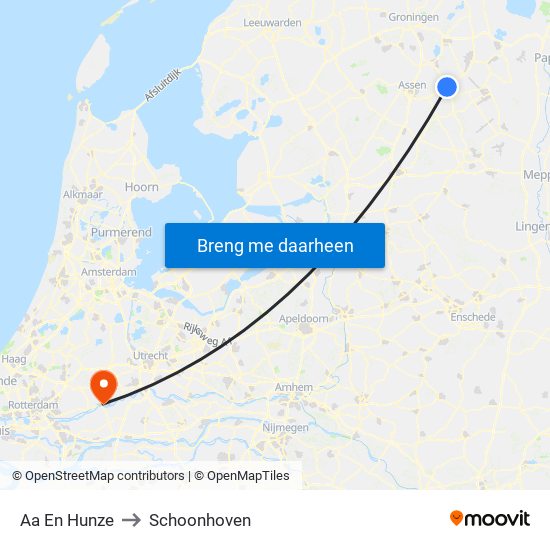 Aa En Hunze to Schoonhoven map