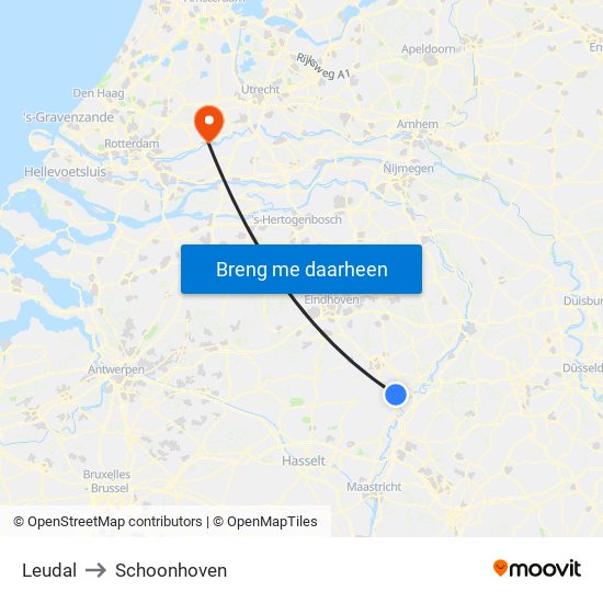 Leudal to Schoonhoven map