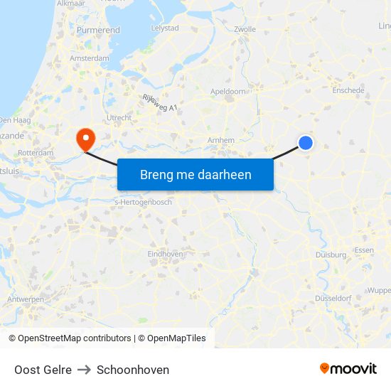 Oost Gelre to Schoonhoven map